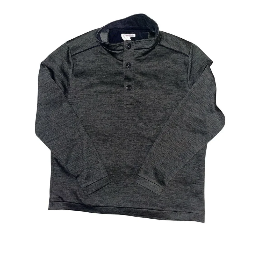 Carbon 2 Cobalt Men's L Black 3 Button Pullover Active Wear Top
